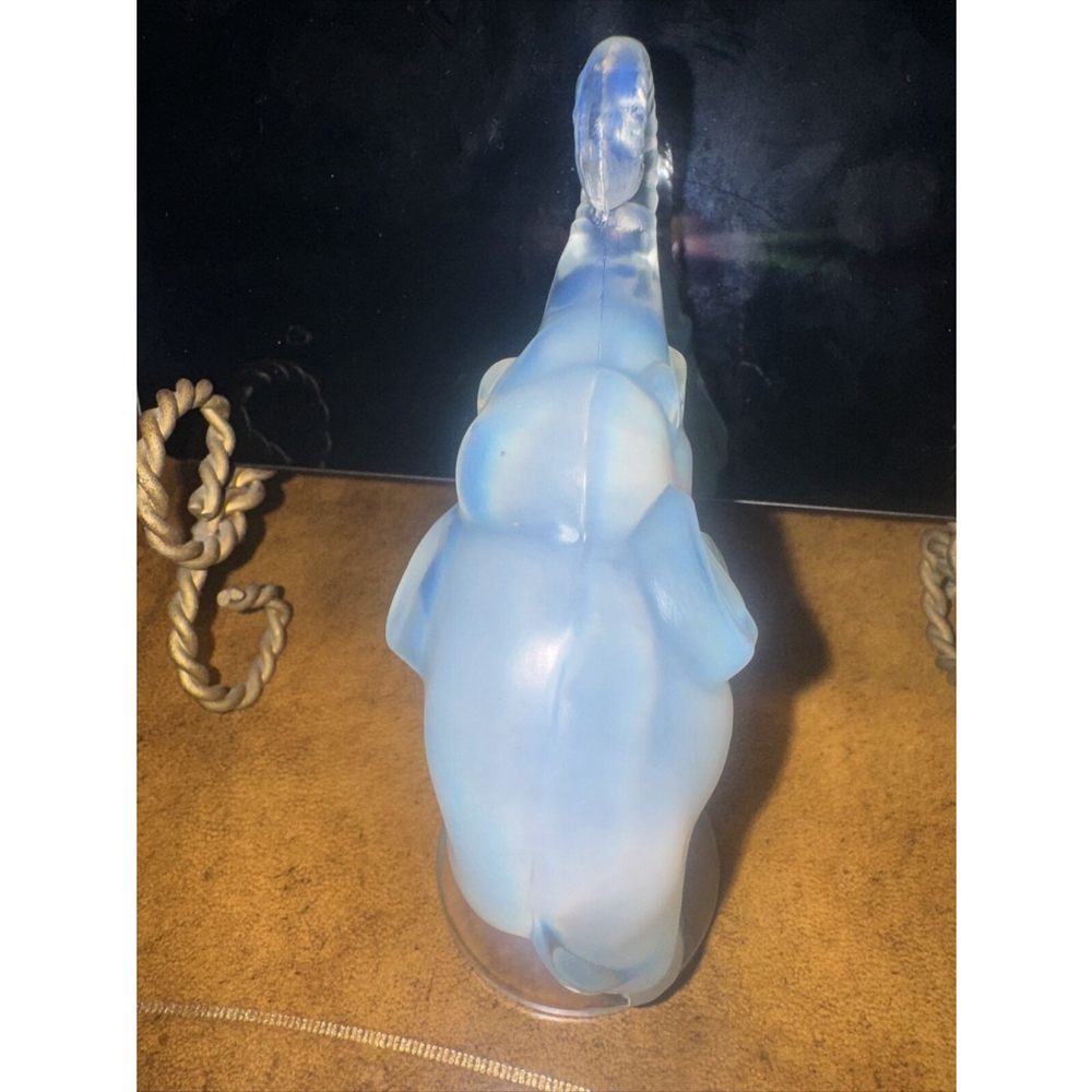 Vintage SABINO French 1930's Stylized Elephant Opalescent Art Deco Glass Statue - Picture 7 of 13